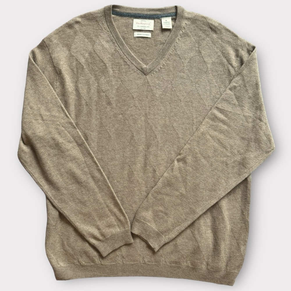 Weatherproof Merino Cashmere Sweater Mens XL Soft Breathable Beige